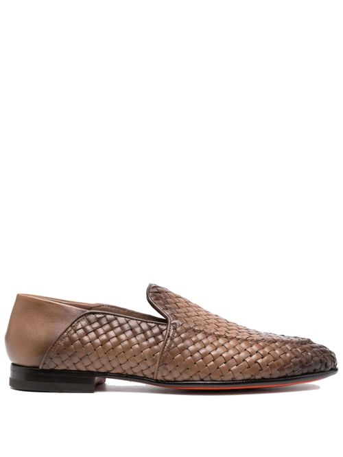 Pantofi slip-on piele împletită