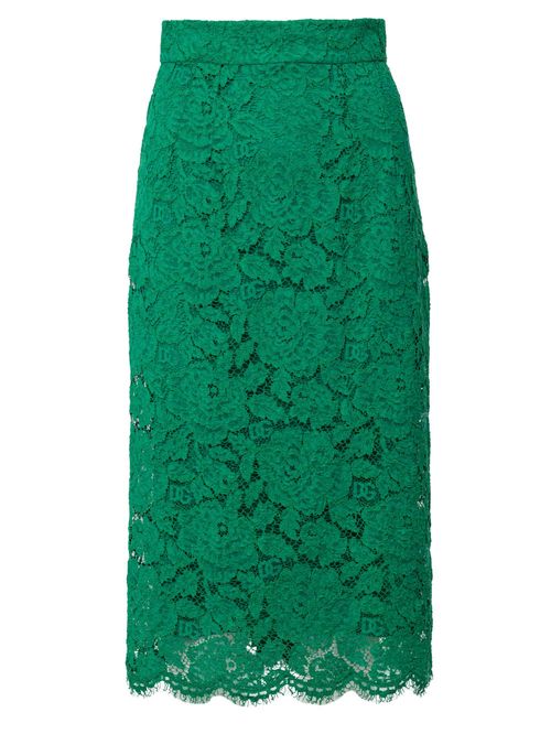Fustă dantelă verde