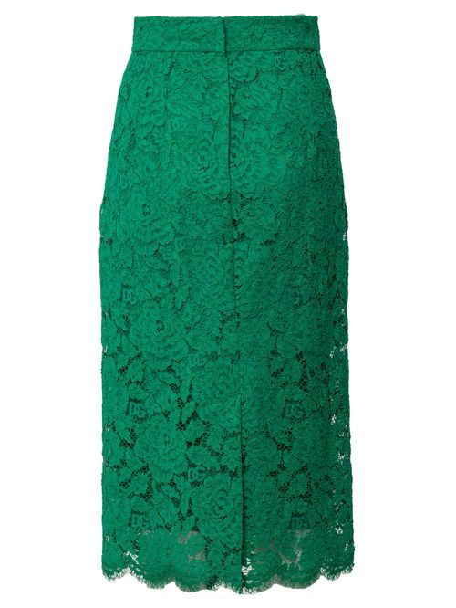 Fustă dantelă verde