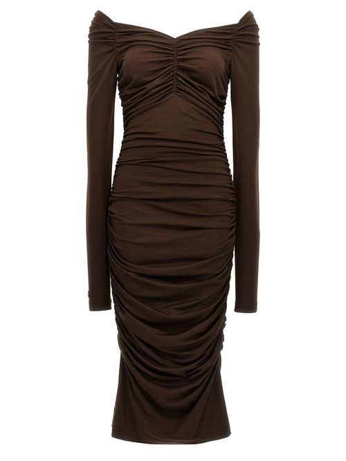 Rochie midi fronsată
