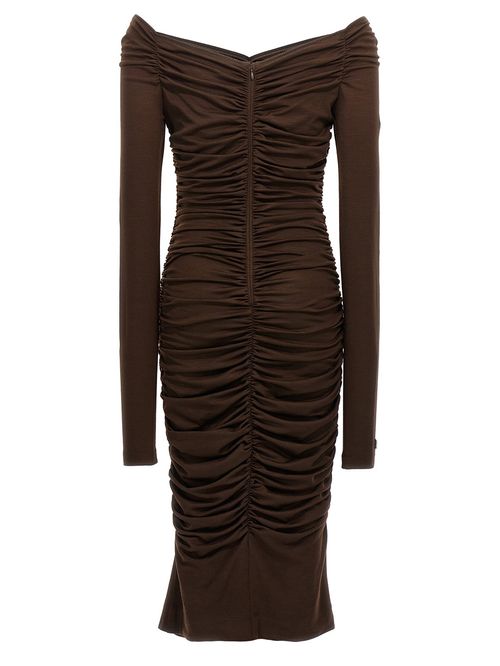 Rochie midi fronsată