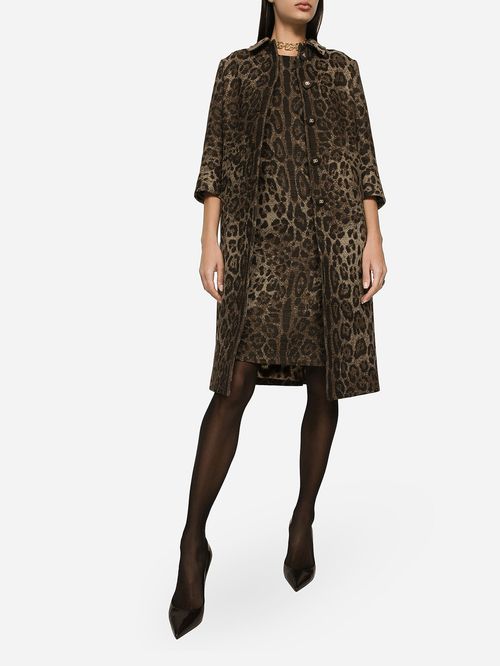 Rochie midi jacquard cu imprimeu