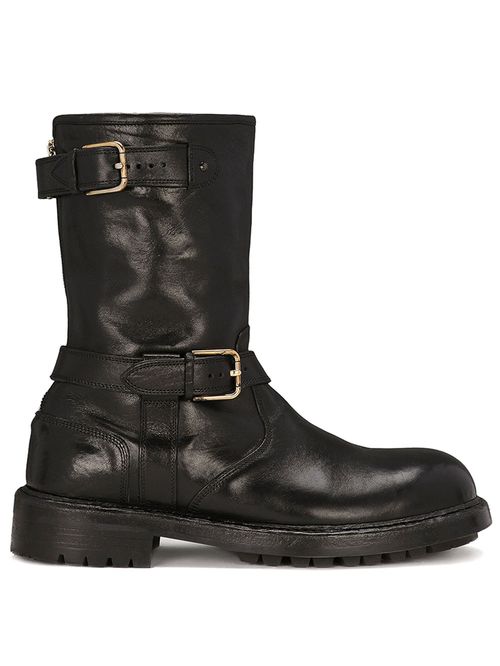Ghete biker din piele