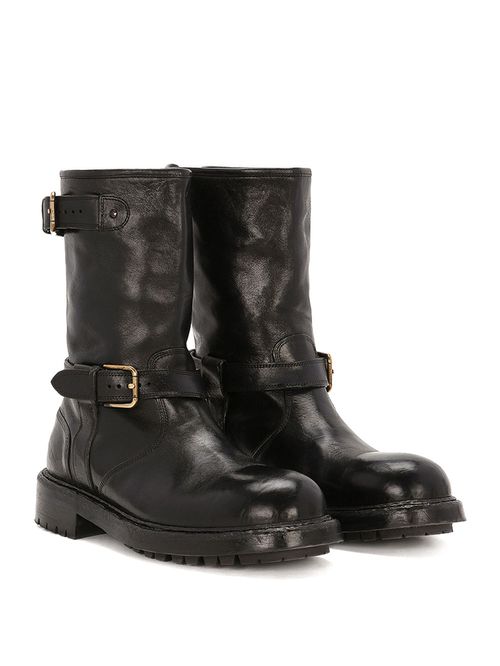 Ghete biker din piele