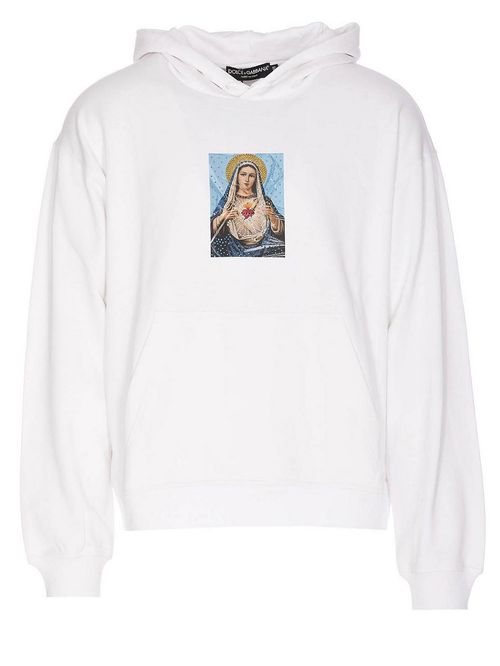 Hanorac alb cu imprimeu