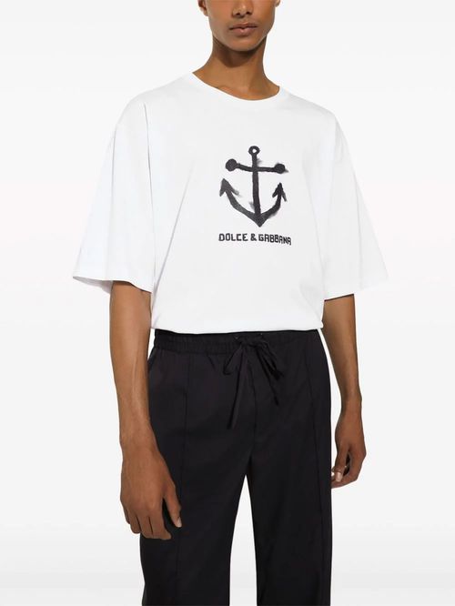 Tricou alb Marina print
