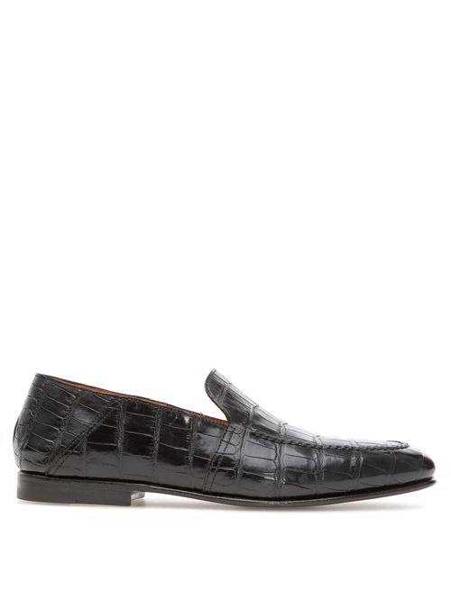 Pantofi loafers piele crocodil
