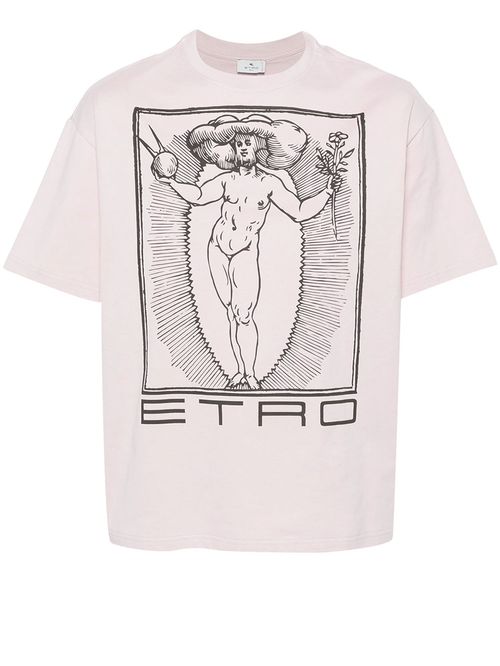 Tricou roze logo Etro