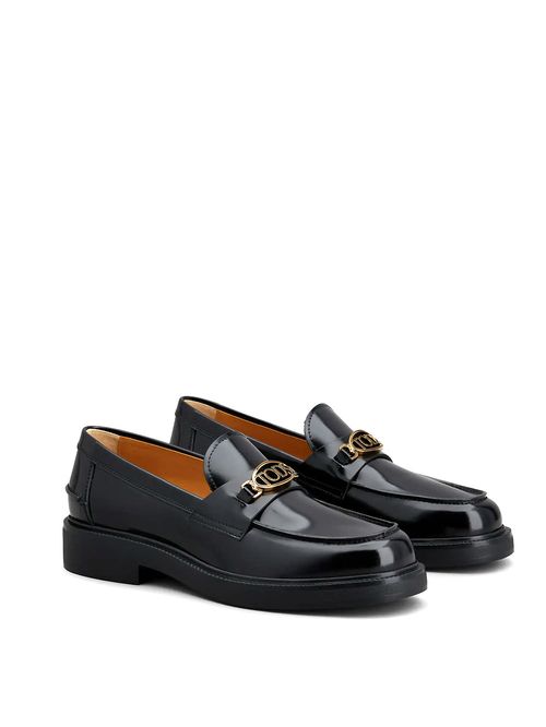 Pantofi loafers logo auriu