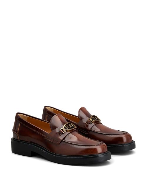 Pantofi loafers maro cu logo
