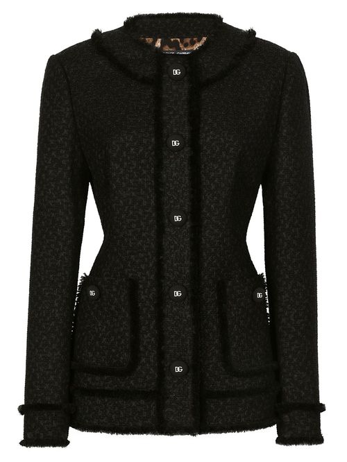 Sacou negru tweed