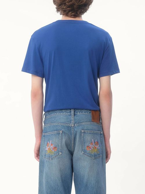 Tricou albastru patch logo
