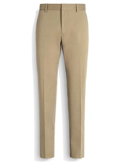 Pantaloni bej din bumbac