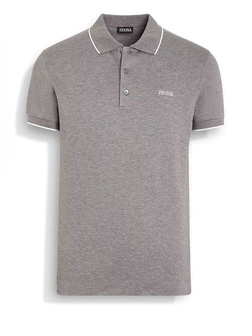 Tricou polo gri cu logo