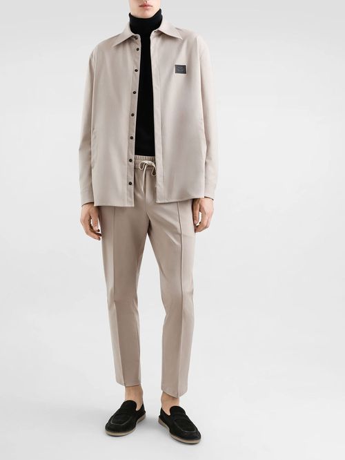 Pantaloni bej cu elastic