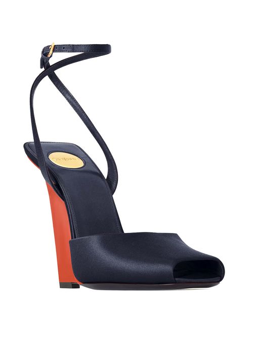 Sandale satinate navy La Scandale