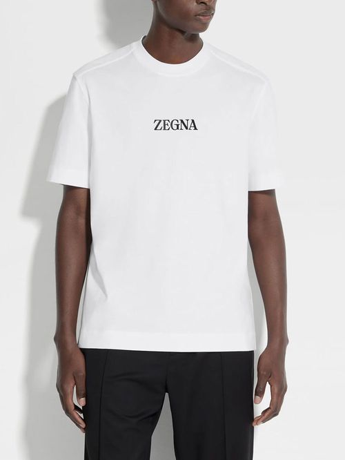 Tricou alb logo Zegna