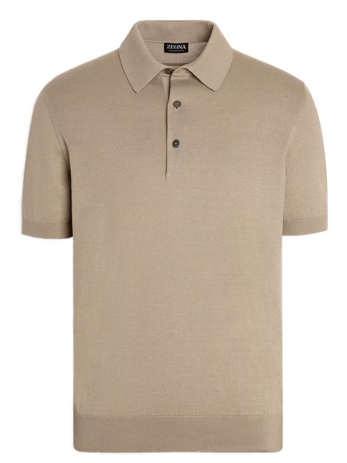 Tricou polo maro tricotat