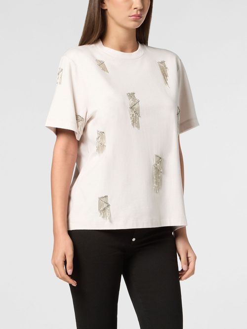 Tricou bej SS Fringe