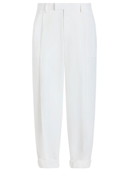Pantaloni albi din in