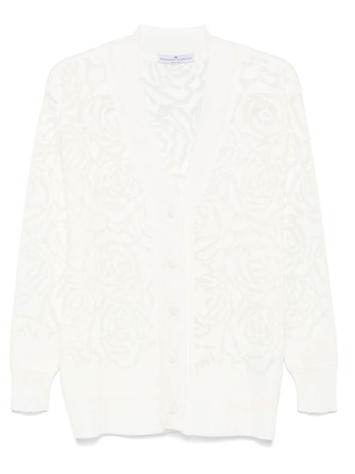 Cardigan alb print devoré