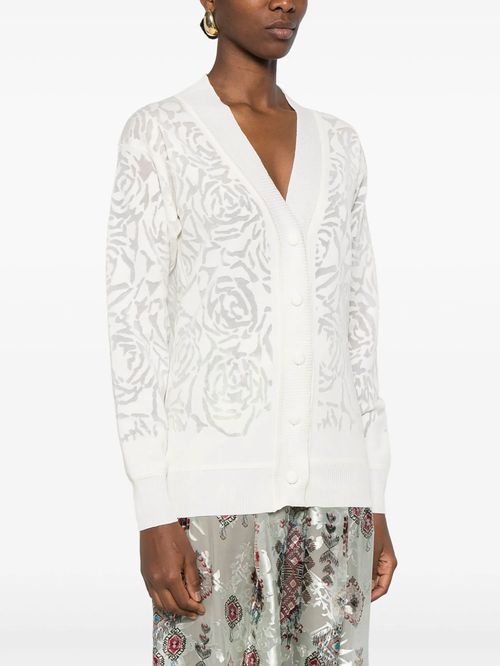 Cardigan alb print devoré