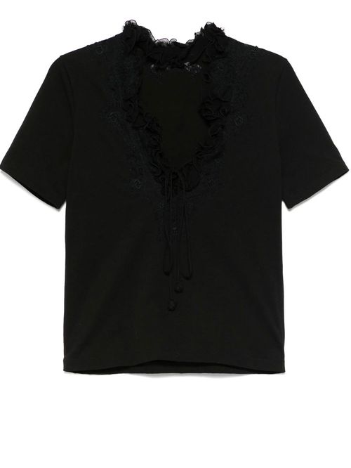 Tricou inserții dantelă