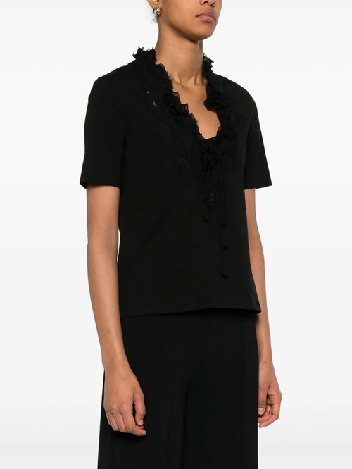 Tricou inserții dantelă