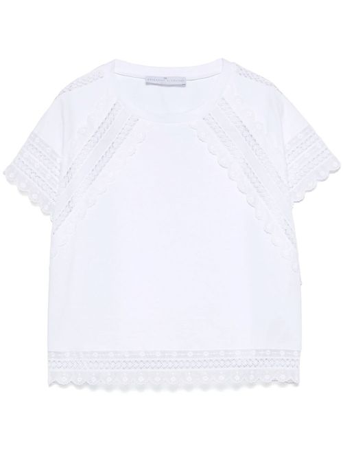 Tricou alb cu dantelă