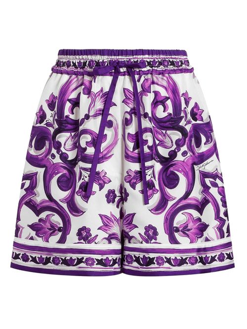 Pantaloni scurți imprimeu Majolica