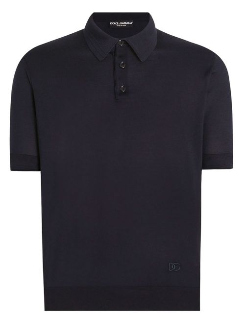 Tricou polo negru tricotat