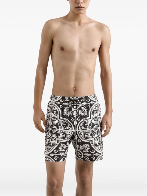 Pantaloni de plajă print Majolica