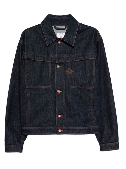 Geacă din denim logo brodat