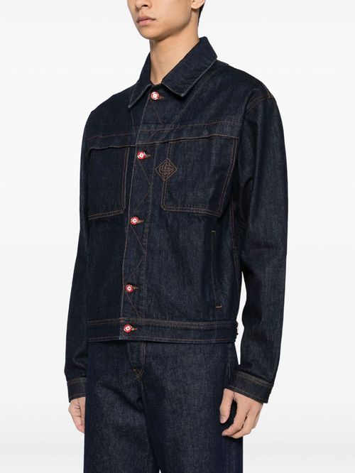 Geacă din denim logo brodat