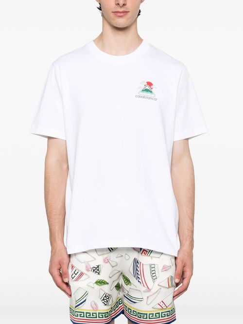Tricou alb cu logo