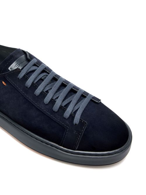 Pantofi sport navy din piele întoarsă