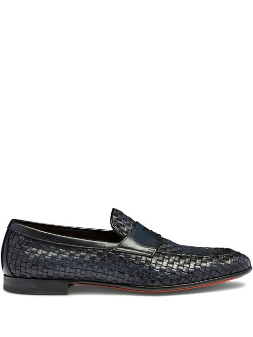 Pantofi loafers piele împletită