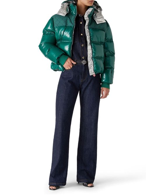 Geacă puffer verde