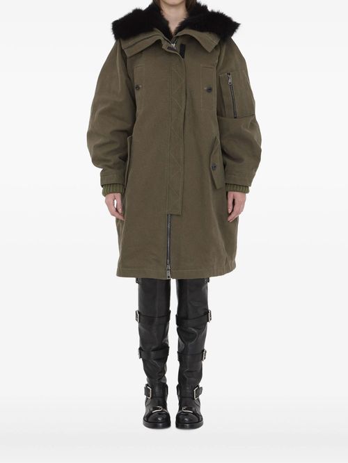 Geacă oversized cu blană