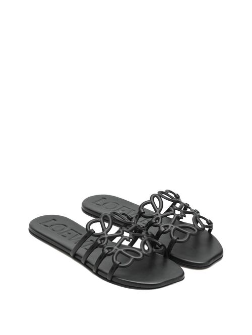 Papuci negri Petal Anagram
