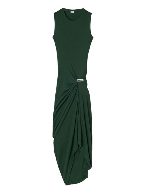 Rochie verde cu aplicație detașabilă