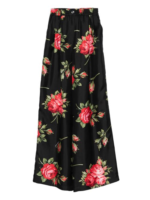 Pantaloni imprimeu Rose bouquet