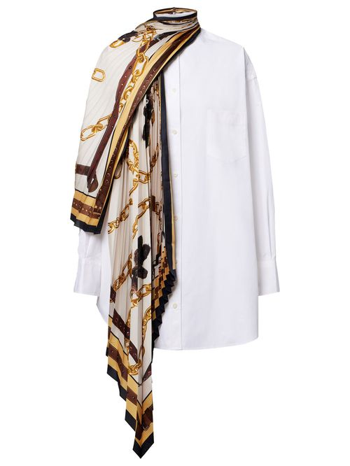 Rochie cămașă cu eșarfă aplicată