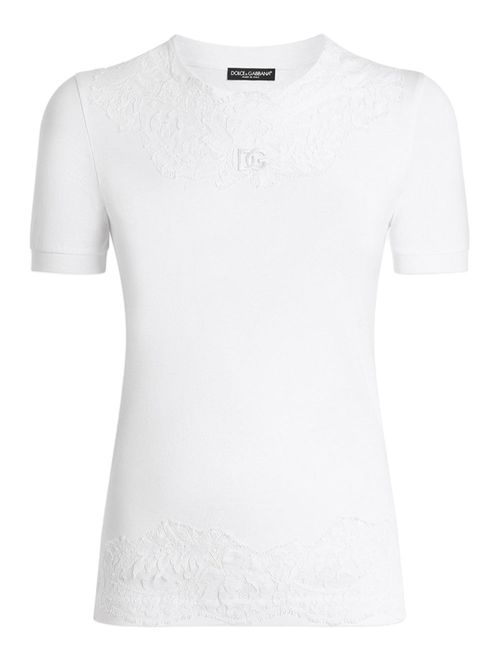 Tricou alb cu broderie