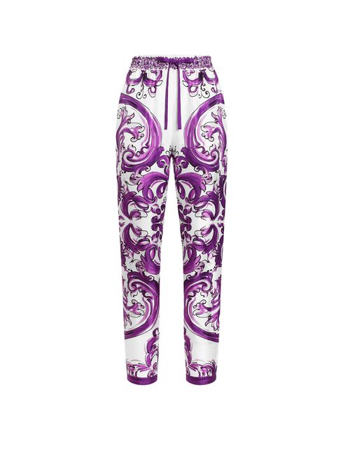 Pantaloni mǎtase imprimeu Majolica