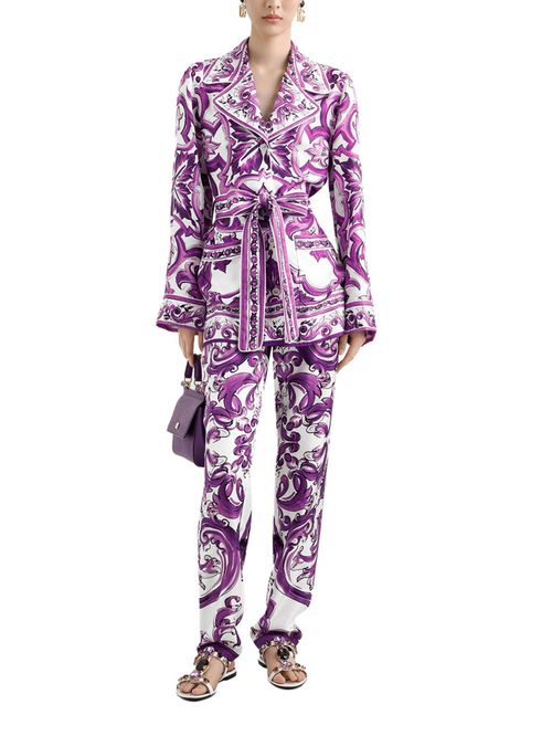 Pantaloni mǎtase imprimeu Majolica