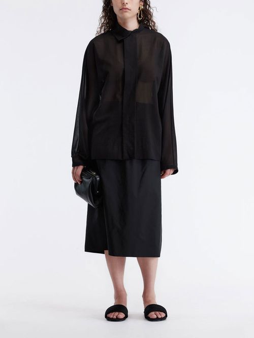 Bluză cu guler asimetric