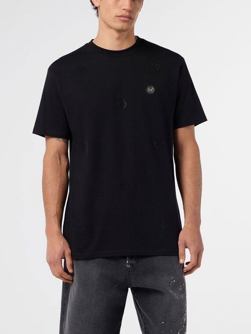 Tricou negru cu monograme