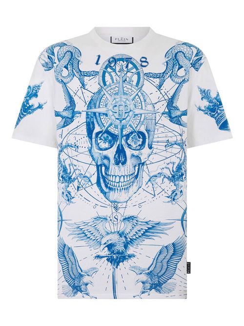 Tricou Tattoo imprimeu albastru