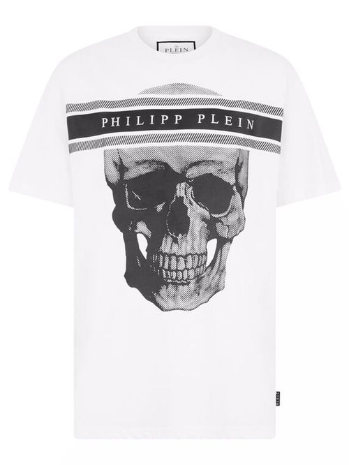 Tricou Skull alb cu logo